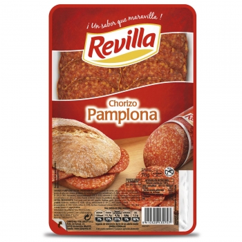 Chorizo Pamplona en lonchas Revilla sin gluten 70 g.