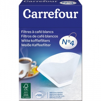 Filtros de Café CARREFOUR 100 ud - Blanco
