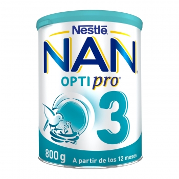 Leche infantil de crecimiento desde los 12 meses en polvo Nestlé Nan Optipro 3 lata 800 g.