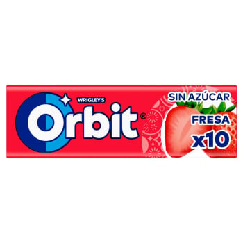 Chicles de fresa Orbit sin azúcar 14 g.