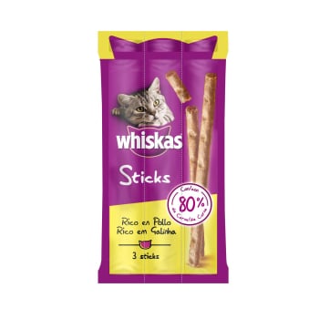 Snacks de pollo para gatos Whiskas 18 g.
