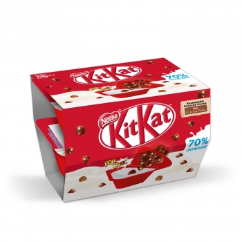 Yogur con bolitas cubiertas de chocolate Mix-in Nestlé Kit Kat pack de 2 unidades de 115 g.
