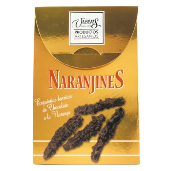 Naranja en barrita cubierta de chocolate naranjines Vicens 120 g.