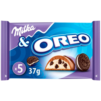 Barrita rellena de galleta Oreo Milka pack de 5 unidades de 37 g. 5 x 37 g