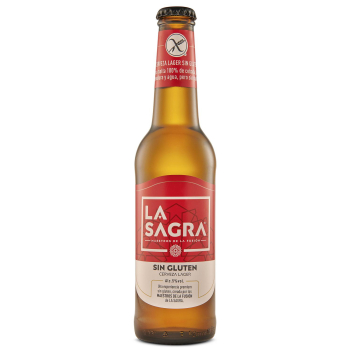 Cerveza La Sagra Lager sin gluten botella 33 cl.