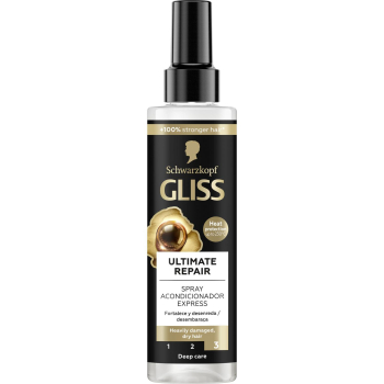 Acondicionador express en spray para cabello muy dañado, seco Ultimate Repair Gliss 200 ml.