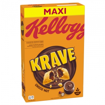 Cereales con chocolate y nueces Krave Kellogg's 600 g.