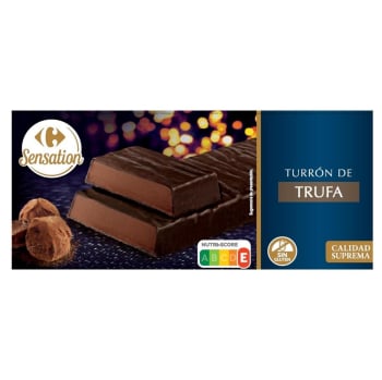 Turrón de trufa Carrefour Sensation sin gluten 200 g.