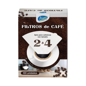 Set 100 Filtros de Café en Papel Tamaño 2 y 4 FLISS