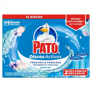 Discos wc activos inodoros frescor marino recambio Pato 2 ud.