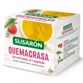 Infusión quemagrasa con cola de caballo y guaraná sabor fresa en bolsitas Susarón 10 ud.