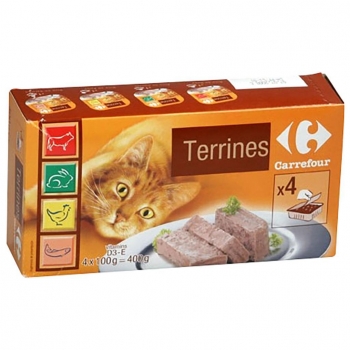 Alimento Húmedo para Gatos Latas Surtidas 4X100 gr, Carrefour