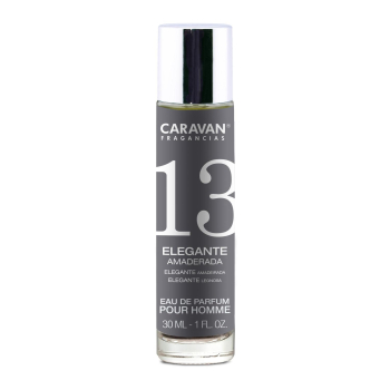 Agua de perfume masculina nº 13 elegante amaderada Caravan 30 ml.