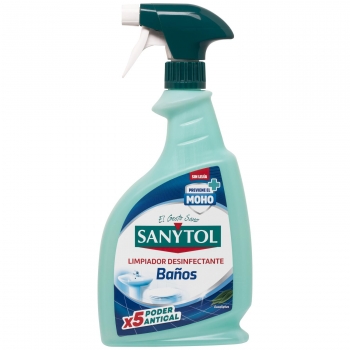Limpiador desinfectante baños poder antical sin lejía Sanytol 750 ml.