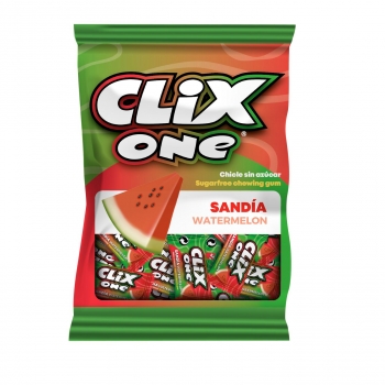 Chicle sabor sandía sin azúcar Clix One sin gluten 20 ud.