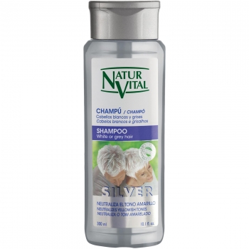 Champú para cabellos blancos y grises Silver NaturVital 300 ml.