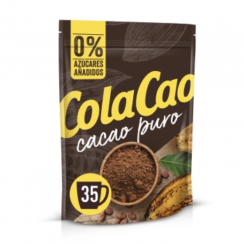 Cacao soluble puro sin azúcares añadidos Cola Cao sin gluten 250 g.