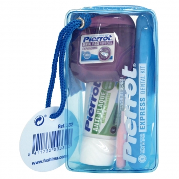 Kit dental viaje Pierrot: cepillo, dentífrico e hilo dental 1 ud.