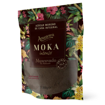 Azúcar moreno de caña integral Moka Azucarera sin gluten doy pack 300 g.
