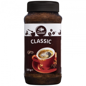 Café soluble natural classic Carrefour 325 g.