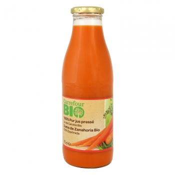 Zumo de zanahoria ecológico Carrefour Bio botella 750 ml.