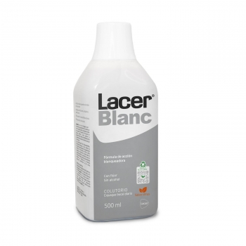 Colutorio diario fórmula de acción blanqueadora con flúor sin alcohol sabor citrus Lacer Blanc 500 ml.