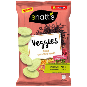 Aperitivo de arroz y guisante verde a la sal y pimienta rosa Grefusa Snatt's 95 g.