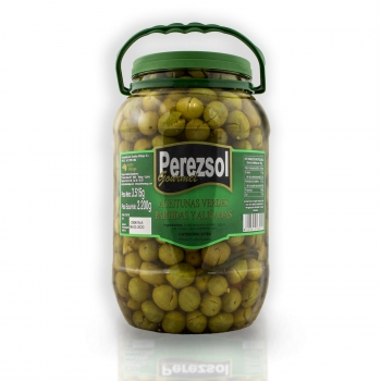 Aceitunas verdes partidas y aliñadas Perezsol 2,2 kg.