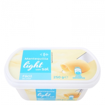 Mantequilla light con sal fácil de untar Carrefour 250 g.