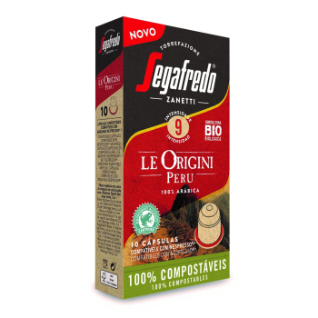 Café arábica origen Perú ecológico en cápsulas Segafredo Zanetti compatible con Nespresso 10 unidades de 5,1 g.