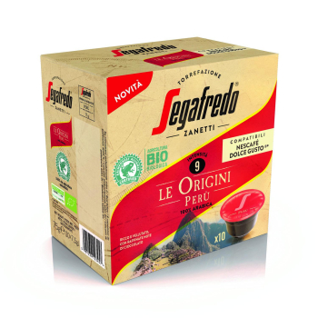 Café espresso orgien Perú en cápsulas ecológico Segafredo Zanetti compatible con Dolce Gusto 10 unidades de 7,5 g.