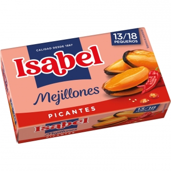 Mejillones picantes Isabel sin gluten y sin lactosa 69 g.