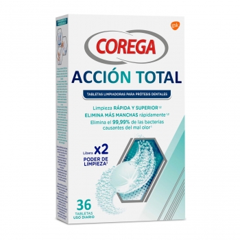 Tabletas limpiadoras para prótesis dentales Corega 36 ud.