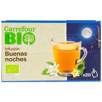 Infusión buenas noches en bolsitas ecológica Carrefour Bio 20 ud.