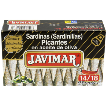 Sardinillas picantes en aceite de oliva Javimar 81 g.