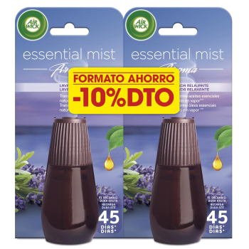 Ambientador aroma a lavada recambio Air Wick Essetial Mist 2 ud.