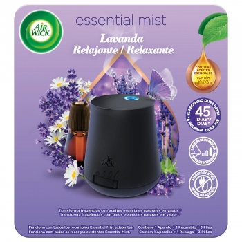 Ambientador difusor aroma lavanda relajante Essential Mist aparato y recambio Air Wick 1 ud.