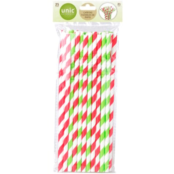 Cañita Flexible Papel Rayado UNIC BIOPRODUCTS 21 cm  25 ud
