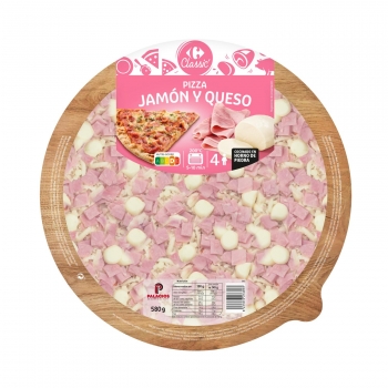Pizza de jamón y queso Carrefour Classic' 580 g.