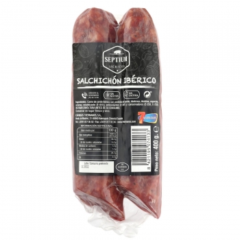 Salchichón ibérico velita 50% raza ibérica 7 Hermanos sin gluten y sin lactosa 400 g