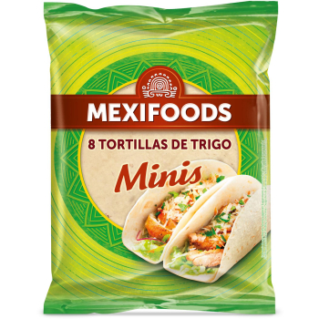 Tortillas de trigo minis Mexifoods sin aceite de palma 8 ud.