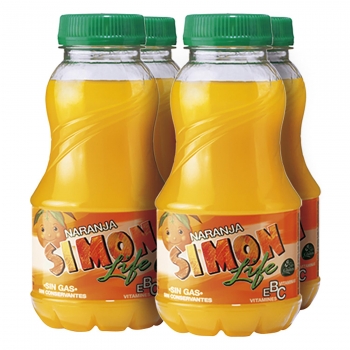 Zumo de naranja Simon Life pack de 4 botellas de 20 cl.