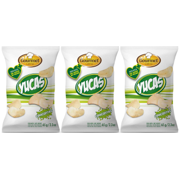 Snacks de yuca crujientes Gourmet Latino pack de 3 unidades de 65 g. 3 x 65 g