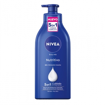 Body milk nutritivo para piel seca Nivea 625 ml.