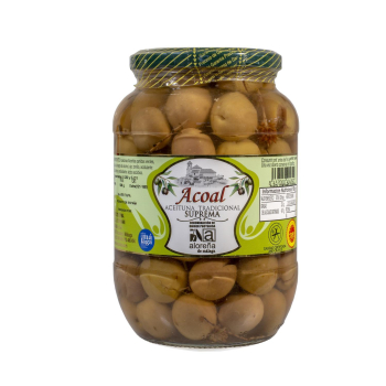 Aceitunas verdes partidas aliñadas Acoal 450 g