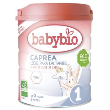 Leche infantil para lactantes en polvo caprea desde 0 meses hasta 6 meses ecológico Babybio 1 lata 800 g.
