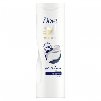 Loción corporal para piel seca Nutrición Esencial Dove 400 ml.