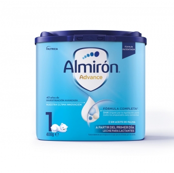 Leche infantil para lactantes desde el primer día en polvo Almirón Advance 1 sin aceite de palma lata 400 g.
