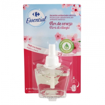 Ambientador eléctrico Flor de cerezo recambio Essential Carrefour 1 ud.