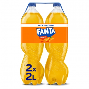 Refresco de naranja Fanta con gas pack de 2 botellas de 2 l.